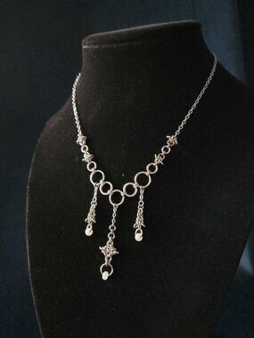Gothic silver chandelier necklace